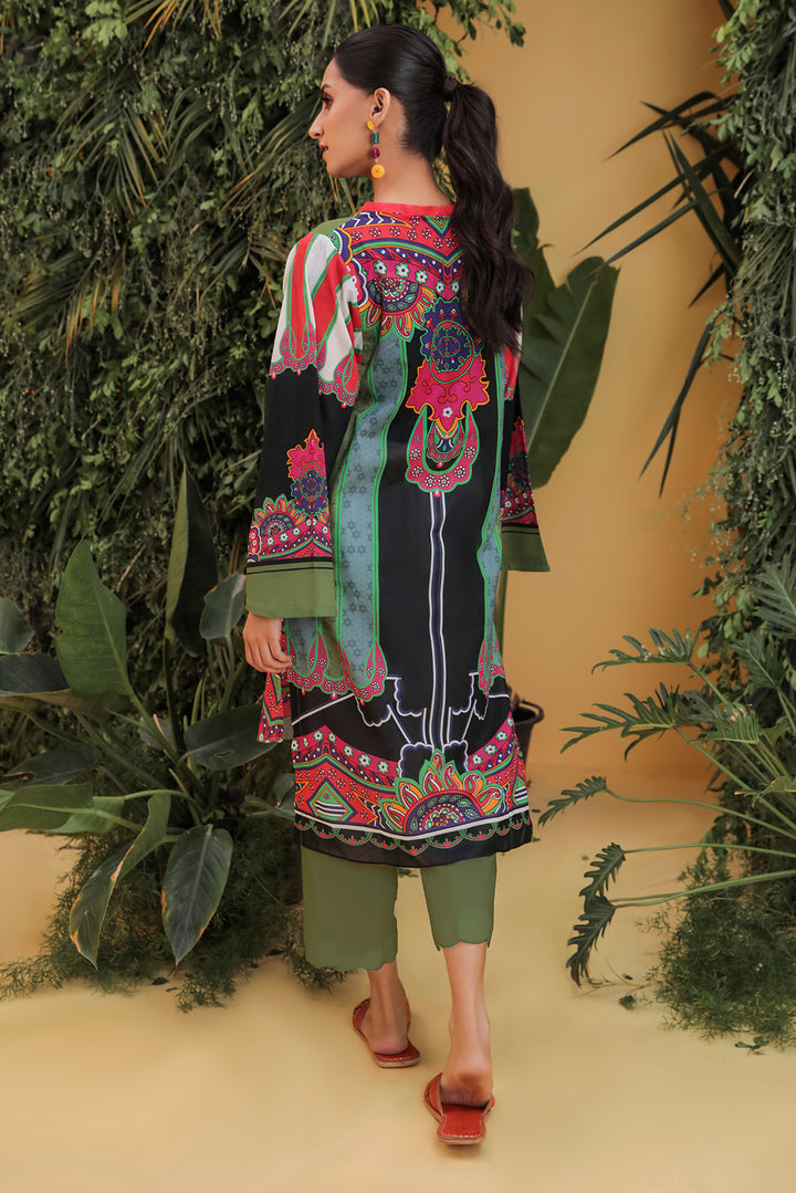 2pc digital print embroided lawn